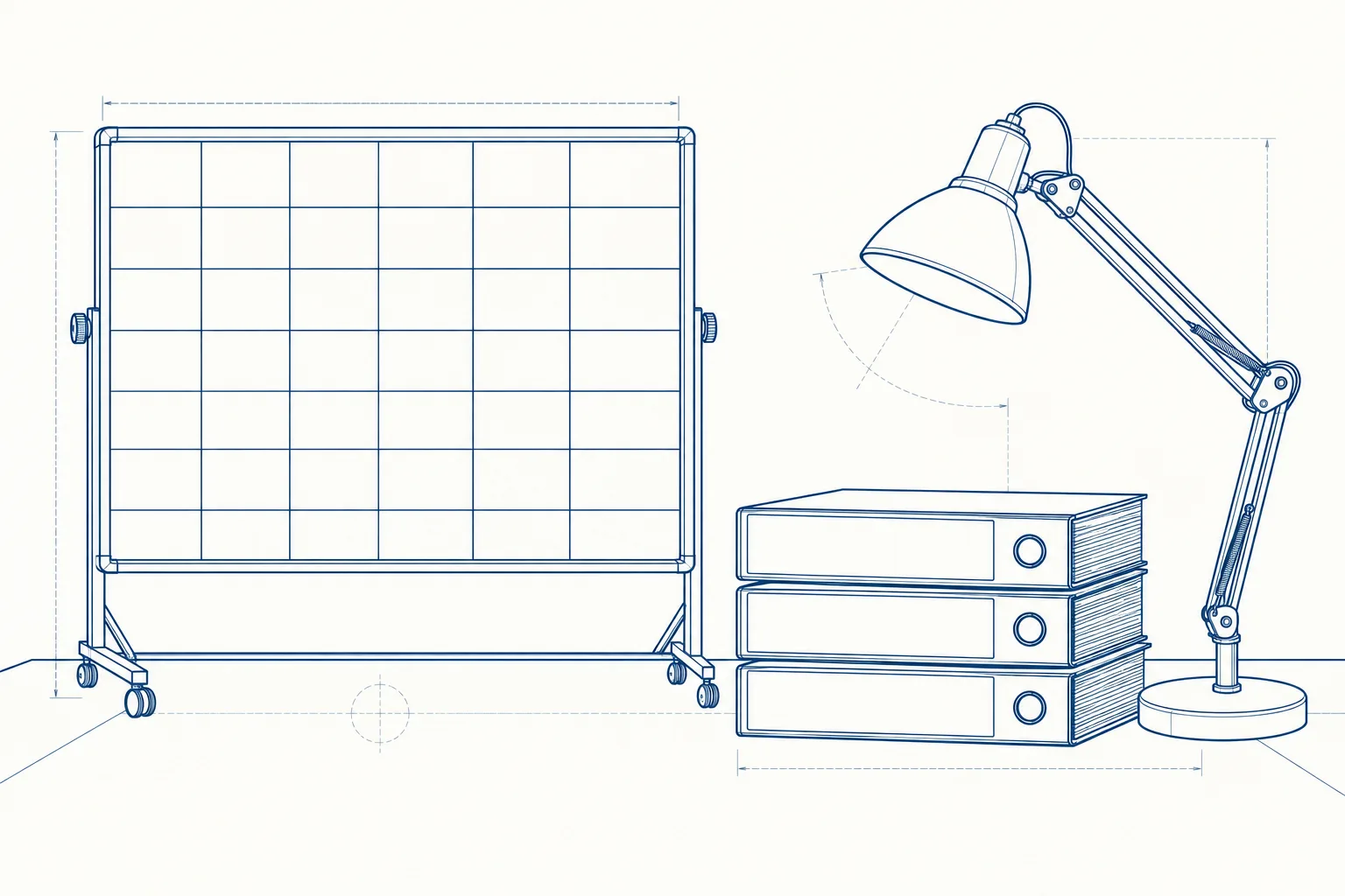 Line drawing of the equipment used on the IOSH Managing Safely course.