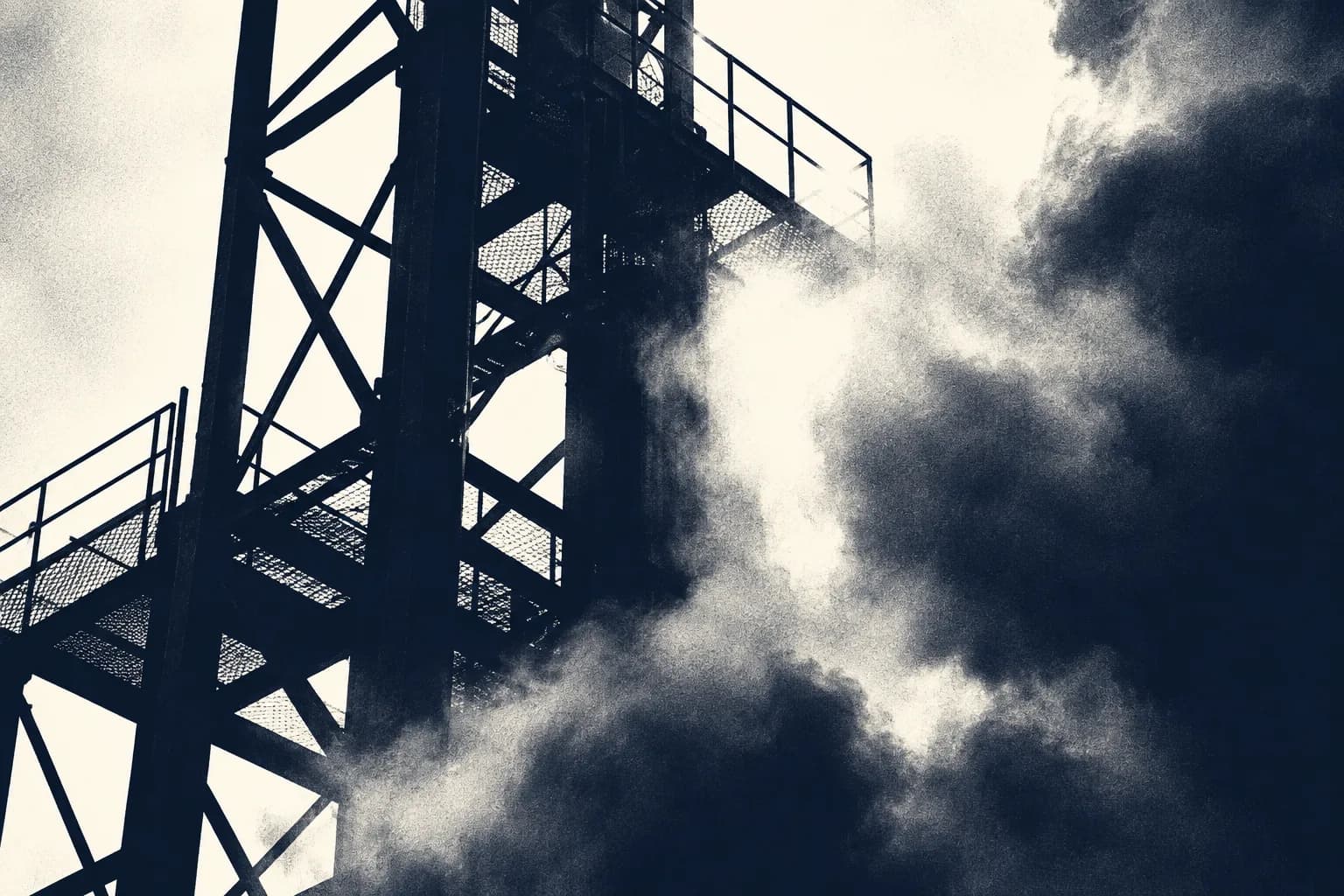 Abstract duotone image representing the Fire Fighter Challenge course.