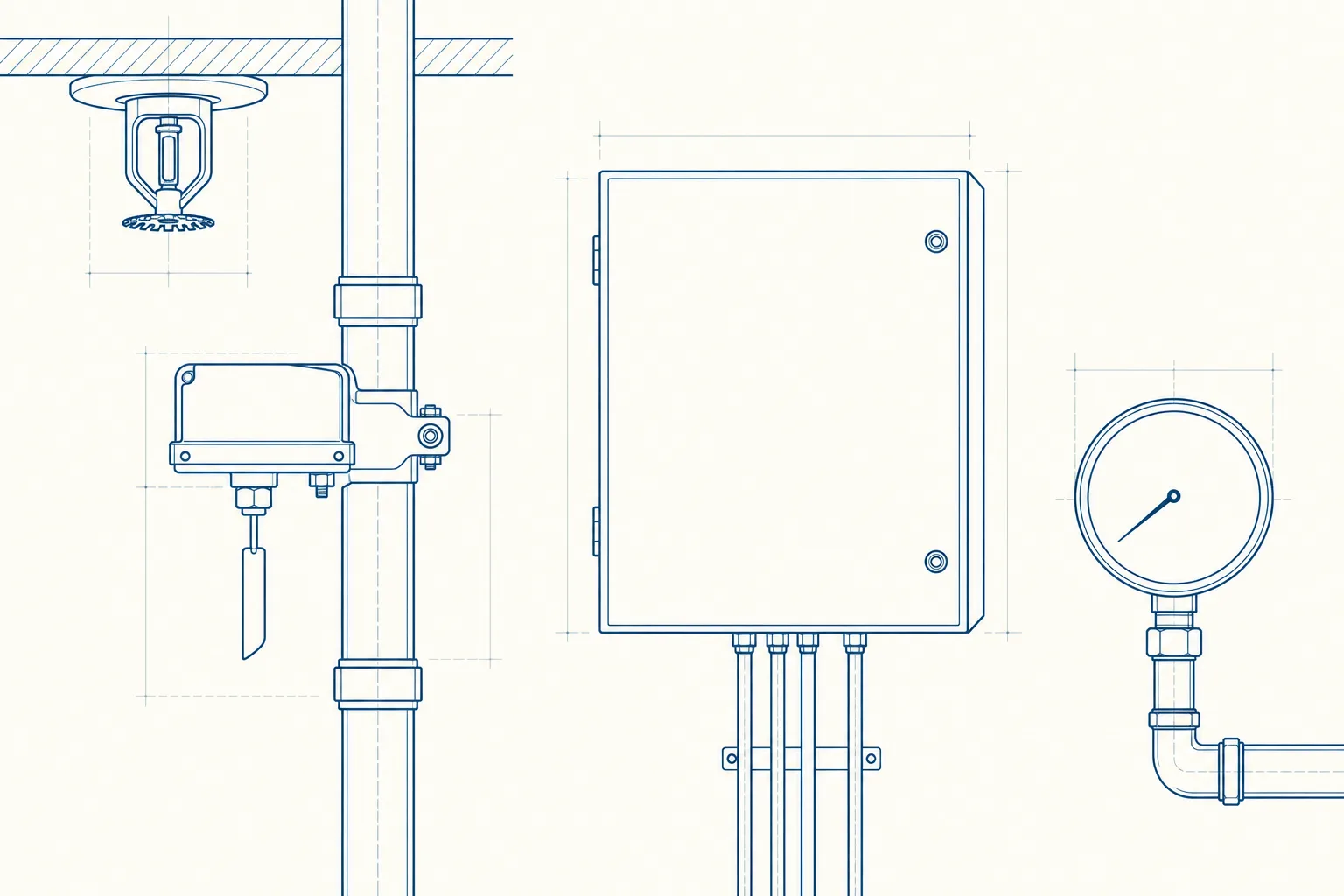 Line drawing of the equipment used on the Fire Inspector II course.