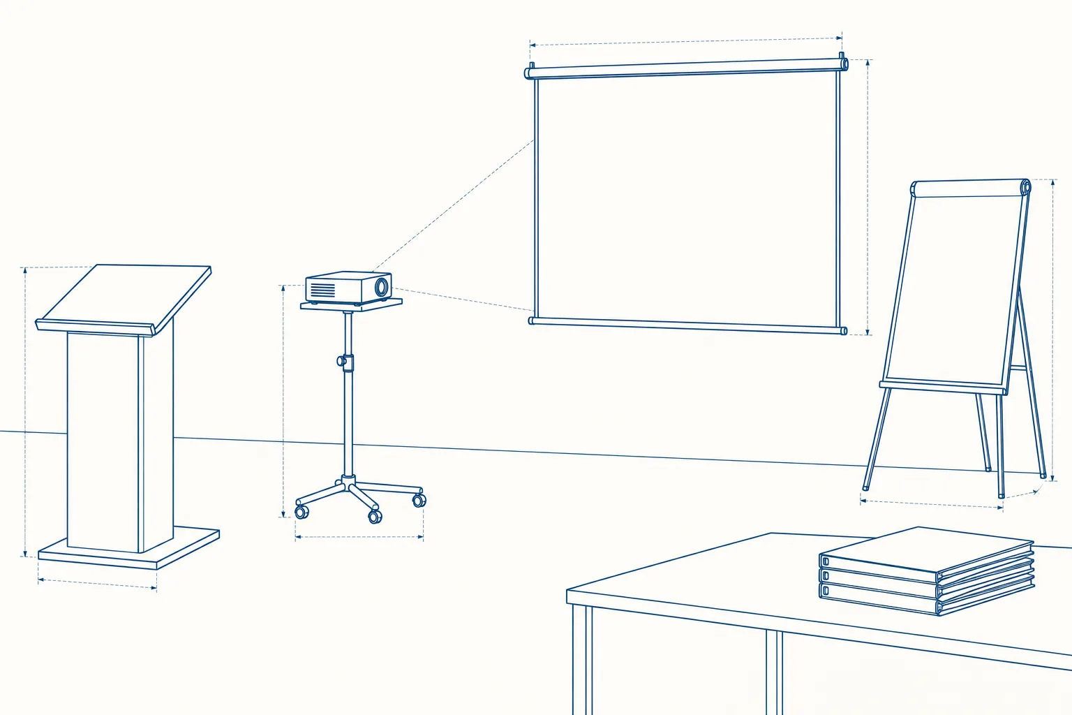 Line drawing of the equipment used on the Fire Instructor I course.