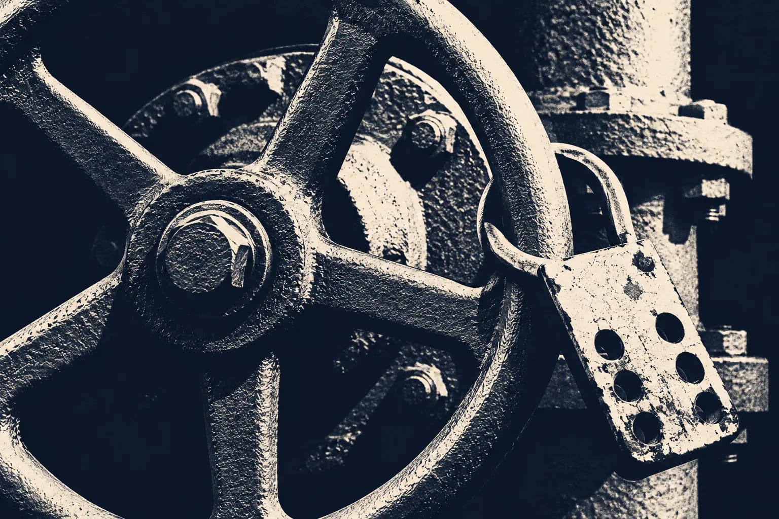 Abstract duotone image representing the Permit to Work course.